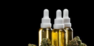 Properties of CBD Oil Products for Pets A picture containing bottle, table Description automatically generated