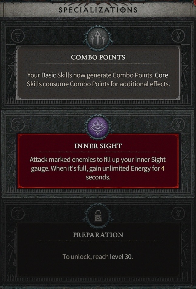 Diablo 4 Combo Points & Inner Sight