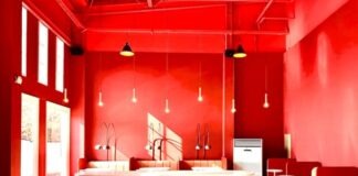 Transforming a Space with Colorful Restaurant Furniture Accents white and red chairs and tables