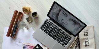 How Flash Drives Redefine Digital Art Presentation Gray Laptop Computer Turned-on